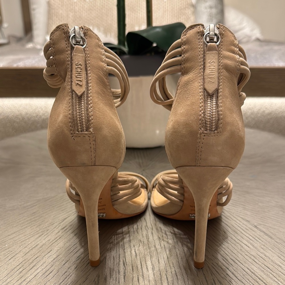 SCHUTZ Tan Stiletto Heels with Ankle Strap - Picture 5 of 9